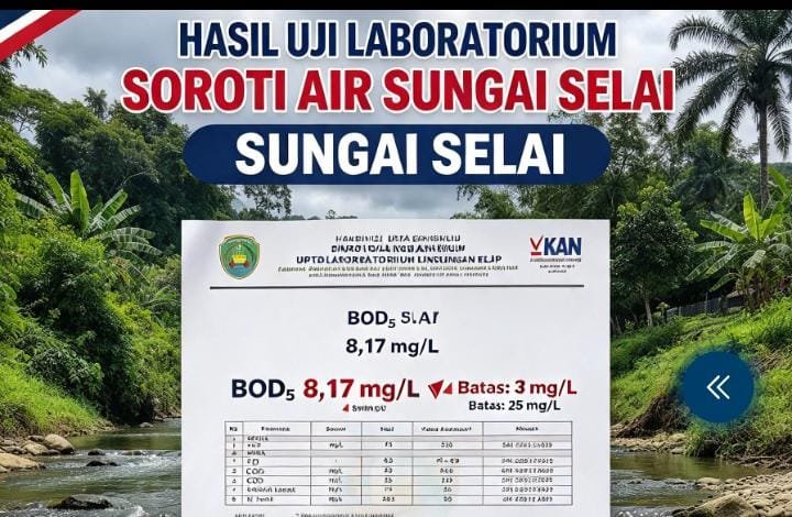 Hasil Uji Laboratorium Soroti Air Sungai Selai, BOD dan COD di Atas Baku Mutu 1 IMG 20261007 WA0133