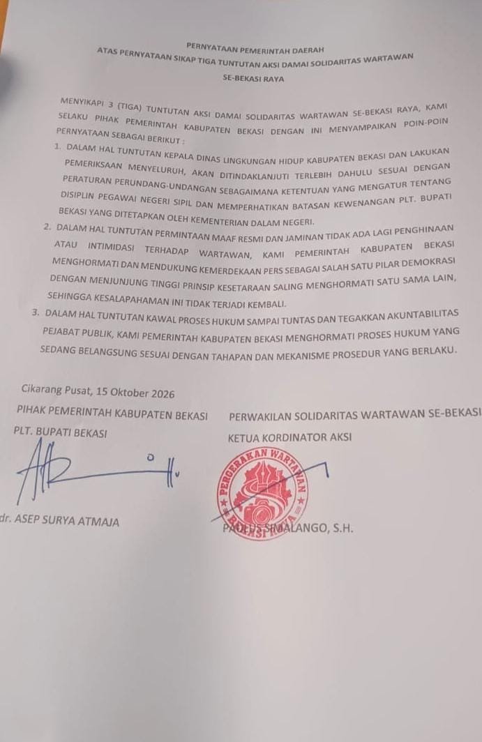 Dugaan Penghinaan Jurnalis, Ahmad Husein Desak Plt. Bupati Bekasi Evaluasi Kadis LH 3 IMG 20261015 WA0209