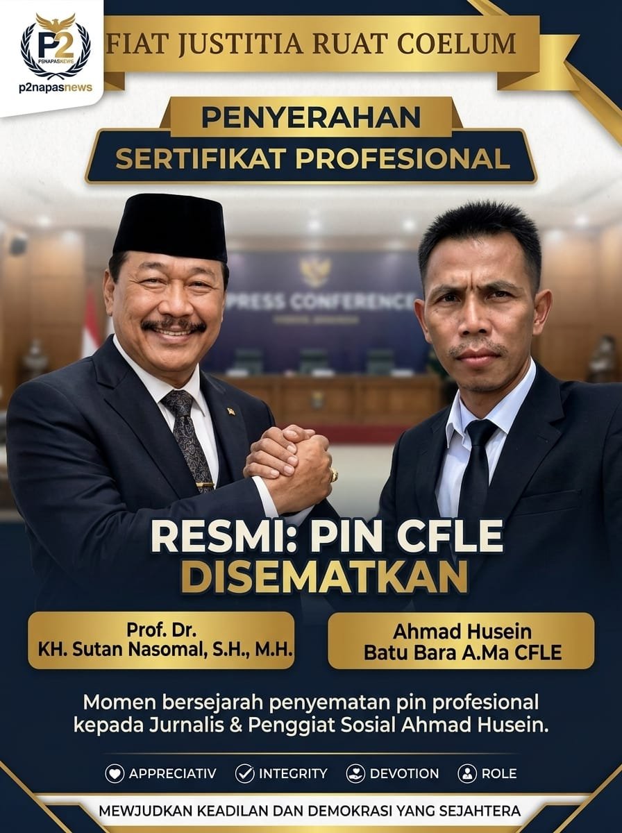 Prof. Dr. KH. Sutan Nasomal Sematkan Gelar CFLE kepada Ahmad Husein Batu Bara, Apresiasi Dedikasi Jurnalistik dan Sosial 1 IMG 20261026 WA0221